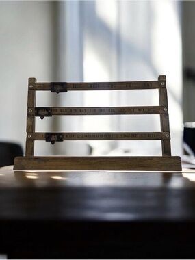 Rustic Perpetual Wooden Desk Calendar - Natural Wood day Primative calendar
